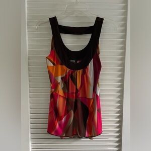 A. Byer Black and Pink Sleeveless Graphic Tank Top